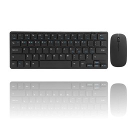 Vvikizy 2.4G USB Keyboard Mouse Set for Computer White Blue Characters Compact Design Plug and Play Ergonomic Noiseless Portable, 5 Rows Layout with Double Sided Color