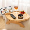 SINWANT Couch Arm Table,Large Bamboo Sofa Clip on Tray Tables
