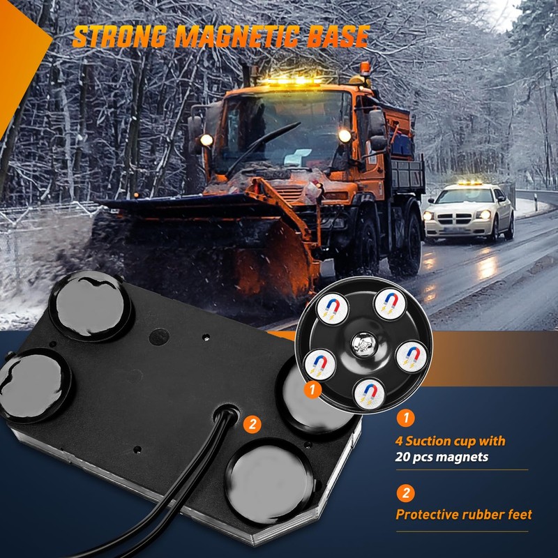 Nilight 42 LED Roof Top Strobe Lights Hazard Emergency Safety