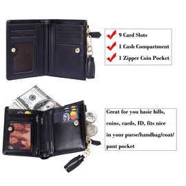 GEEAD Small Wallets for Women Bifold Slim Coin Purse Zipper ID Card Holder…