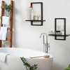 PHOENANCEE PHOENANCEE Square Floating Shelves Black,Framed Hanging Shelf for Wall