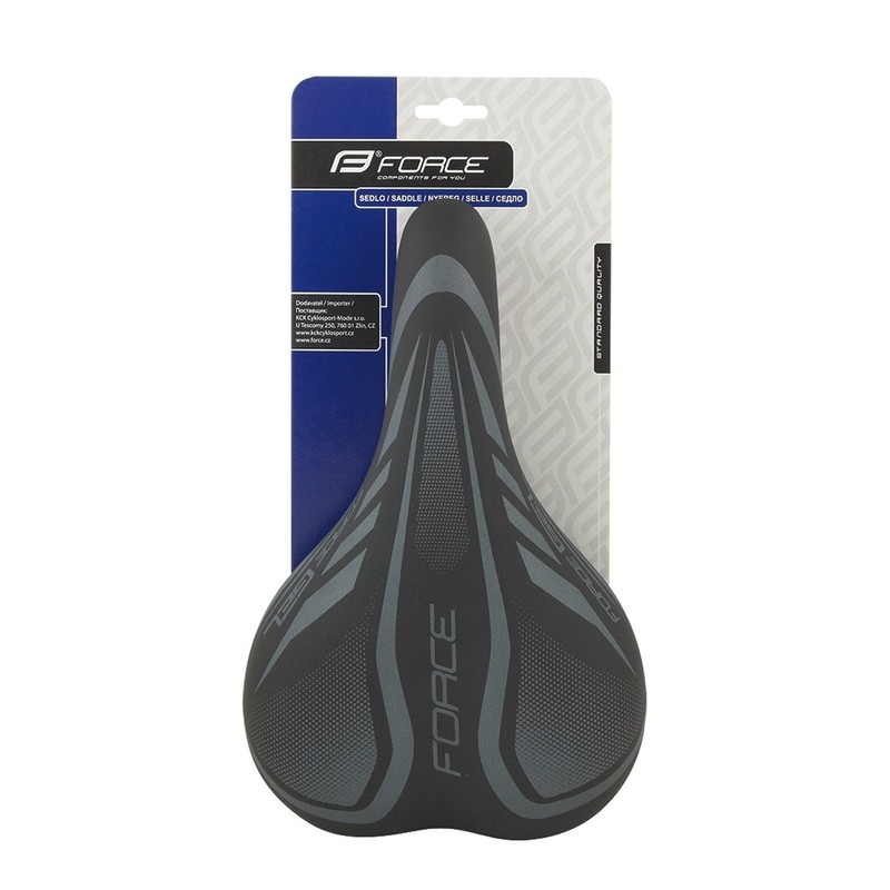Force 80376 Bicycle Saddle Comfort Saddle with GEL Black 10.8