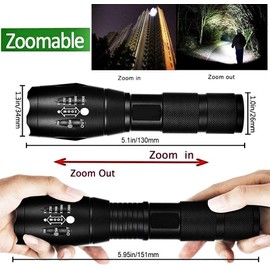 HYVCZP 1/2/3/5/10/20 Pack ​LED Torch,Super Bright Flashlight,5 Modes Adjustable Focus, Waterproof Lightweight Mini Handheld Torch for Camping, Home, Emergency, Hiking, Outdoor (5 Pack)