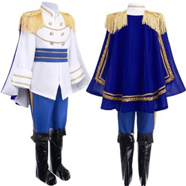 LOOLOOBRO Prince Cosplay, Children's Costume, Costume, Christmas, Prince Transformation, Boys, 7-Piece Set, Party, Stage Costume, with Crown, Halloween, School Festival, New Year's Party, Stage