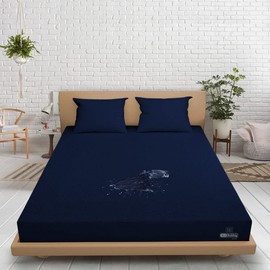 SGI bedding Texas King Waterproof Mattress Protector Pad Cover Fitted Style Super Soft Terry Fabric Navy Blue Fits Upto 15" Inch Deep Pocket Easy Washable Vinyl-Free