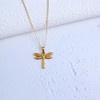 18K Gold Plated Stainless Steel Dragonfly Charms Necklace for Women