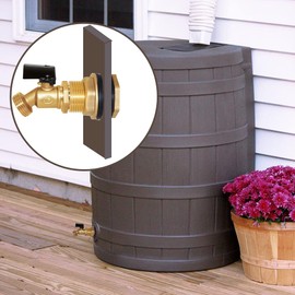 Joywayus Brass Water Container/Rain Barrel Spigot 3/4" Threaded Quarter Turn Ball Valve & 3/4" Female to 1" Male Threaded Bulkhead Fitting Water Tank Connector Fit for Garden Hose
