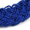 Avalaya Chunky Wide Blue Glass Bead Plaited Necklace/ 53cm L