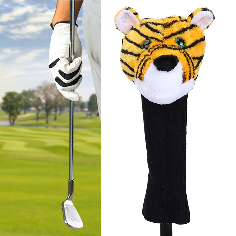 Plush Fabrics Cartoon Tiger Pattern Golf Putters Head Covers Headcovers