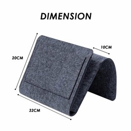 jiuzcare Bed Organiser Felt Bed Bag Sofa Organiser with 5 Pockets Organiser Remote Control Holder for Hanging Sofa Organiser Remote Control Caddy Hanging Storage Bedside Table Black