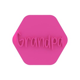 LissieLou Grandpa Cookie Stamp Father's Day Icing Stamp Fondant Embosser - Light Pink