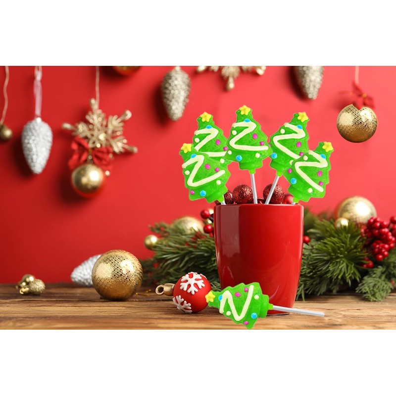 Fruidles Christmas Tree Lollipop, Candy Canes Suckers, Mixed Fruit Flavor,