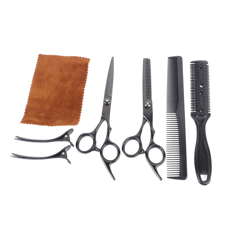8pcs Haircut Scissors Comb Clip Bangs Thinning Combs Stainless Steel
