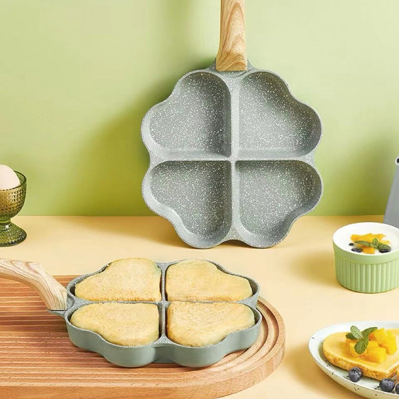 Egg Frying Pan Nonstick Heart Shaped 4 Cup Uniform Heating