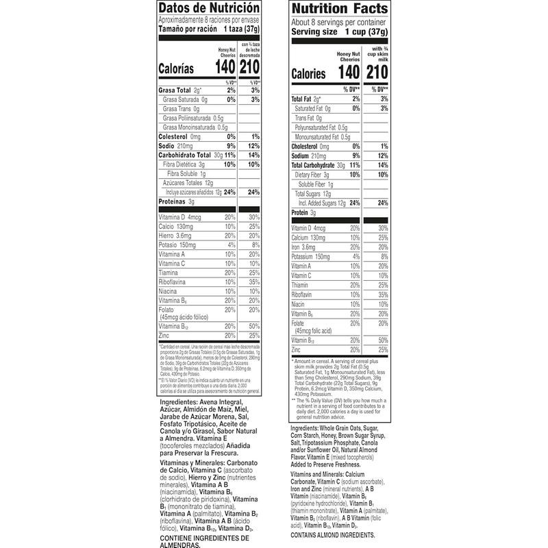 Honey Nut Cheerios Heart Healthy Breakfast Cereal, Gluten Free Cereal