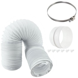SPARES2GO Vent Hose & Extension Ring Kit for CREDA Vented Tumble Dryer (4" / 100mm Diameter)