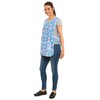 Ladies Floral Design With Piping Tabard Apron Overalls Front Pocket