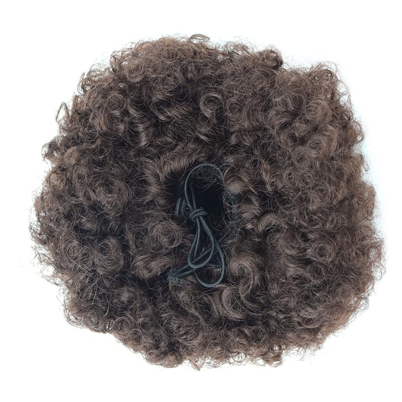 Afro Puffy Drawstring Ponytail Synthetic Hairpieces Short Curly Hair Bun