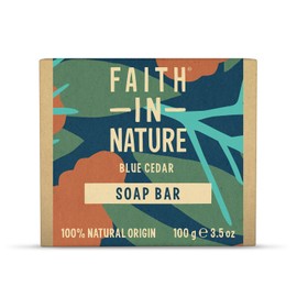 Faith In Nature Natural Blue Cedar Hand Soap Bar, Uplifting, Vegan and Cruelty Free, No SLS or Parabens, 100 g