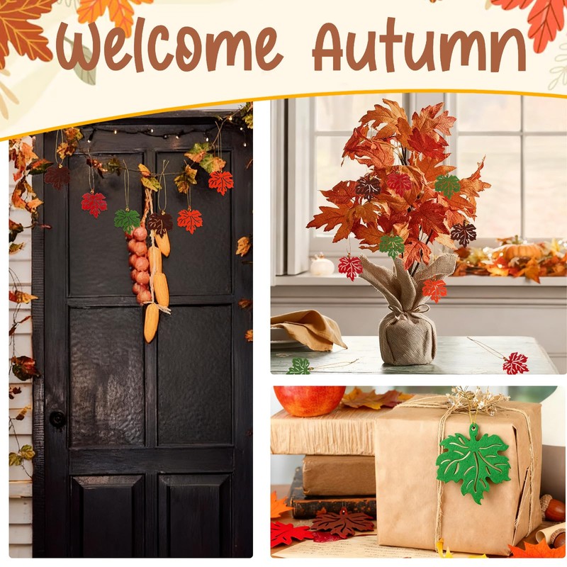 ALIBBON 24 Pcs Fall Tree Decoration Thanksgiving Tree Ornaments Felt