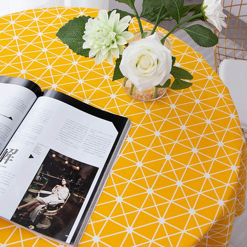 NATUCE Round Tablecloths, 150 cm Simple Tablecloth Dustproof Cotton Linen