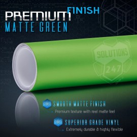 Premium Top Grade Real Sheet Overlay 48" x 60" In Matte Flat Green Vinyl Wrap Film Car Decal Bubble Free Air Release