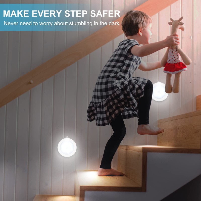 Mlambert 4 Pack Motion Sensor LED Night Light, Cordless Battery-Powered