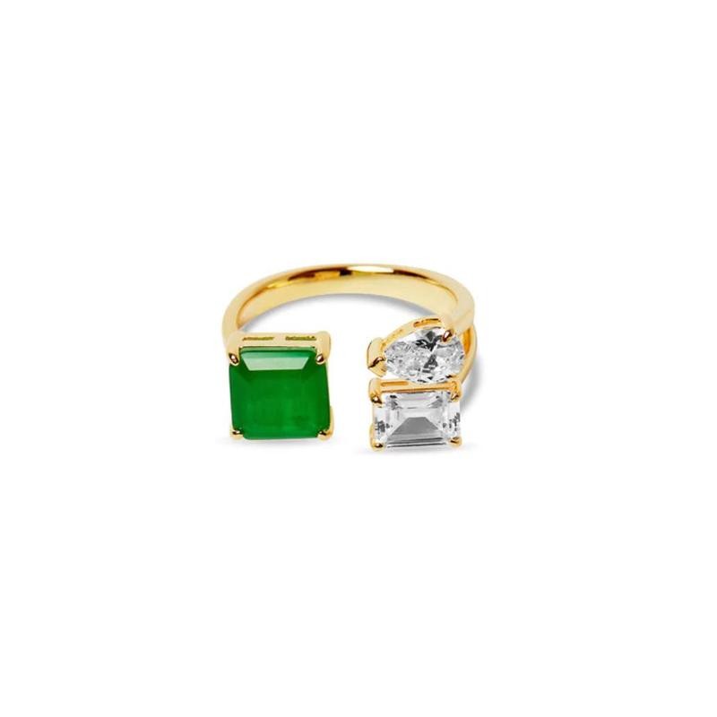 THE AVERY EMERALD PEAR RING - SIZE: 6