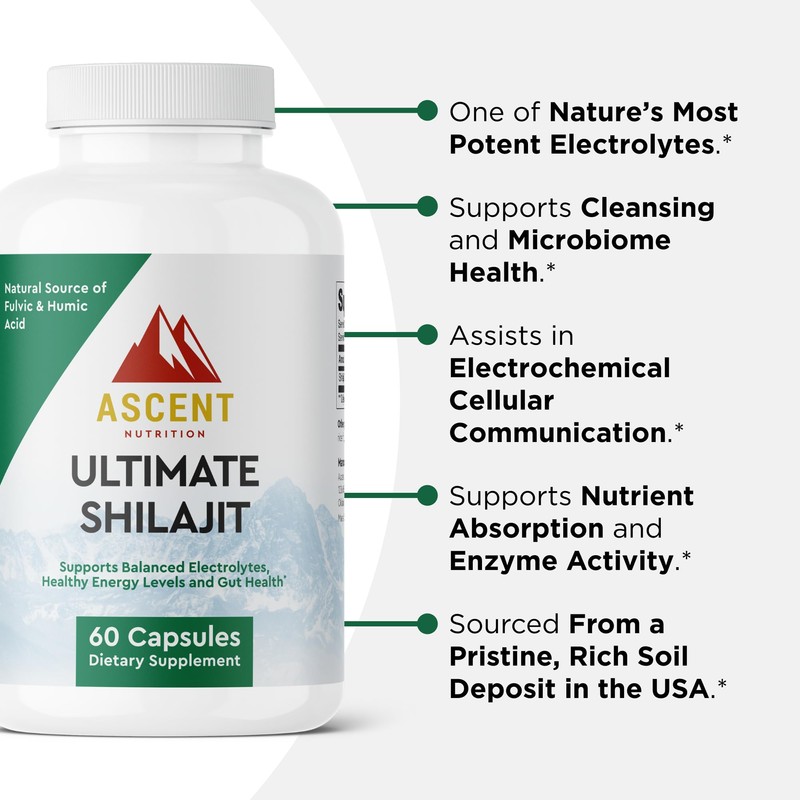 Ascent Nutrition Ultimate Shilajit | Natural Source of Fulvic &