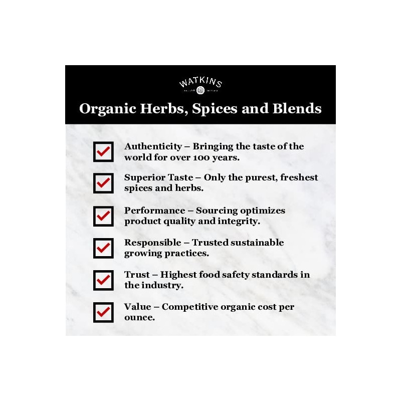 Watkins Organic Rosemary, Non-GMO, Kosher, 1.4 Ounce, 1-Pack