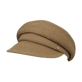 WITHMOONS Summer Straw Newsboy Hat Beret Cap Bakerboy Visor Meshed Hat JDG1417 (Beige)