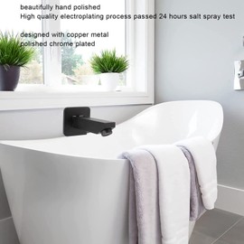 Hapivida Wall Mounted Bath Inlet G1/2 Black Fitting Comfort Bath Spout Flush-Mounted Washbasin Tap for Bathroom Hotels