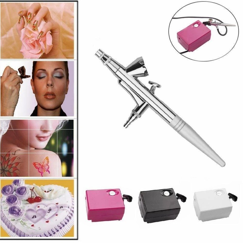 Pinkiou Airbrush Makeup Set for Nail Body Paint w/Mini Compressor