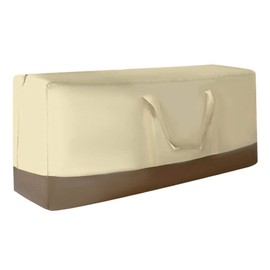 skyfiree Outdoor Cushion Storage Bag with Handles Zipper Waterproof Furniture Storaged Bag Patio Cushion Storage Bags, 60" L x 20" W x 28" H, Beige&Coffee