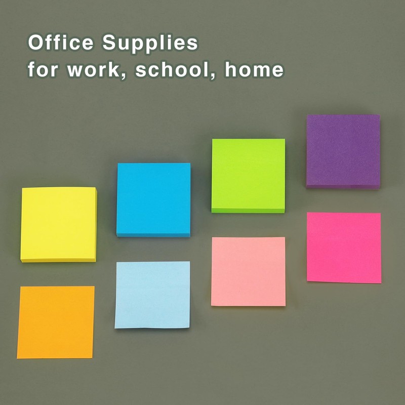 Eastern Wolf Sticky Notes 2x2 Self-Stick Notes 8 Bright Multi