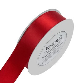 1 inch x 25 Yards Double Faced Polyester Red Satin Ribbon, Perfect for Gift Wrapping Very Suitable for Weddings Party Hair Bow Invitation Decorations and More