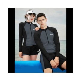 LuminaD Suit Surfing Couple Rash Guard 2-Piece Set Swimwear Beachwear Option 1: Women's Set / Option 2: XL