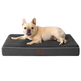 EHEYCIGA Waterproof Dog Bed Orthopedic 30"x20", Memory Foam Pet Bed for Medium Dogs, Washable Pet Mat with Removable Cover, Dark Grey