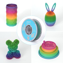 TECSONAR TECSONAR Matte Rainbow PLA 3D Printer Filament, 1KG Spool(2.2lbs) 1.75mm PLA Fast Color Change 3D Printing Material,Gradient Filament for Most FDM 3D Printers, Red Coral