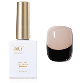 GAOY Black Swirl Gel Nail Polish Art Liner, 12ml Classic Colors for Nail Paint Design with Thin Brush DIY French Manicure and Pedicure at Home
