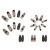 Set of 24 Nail Tips, High Quality Lady, Black Pattern,