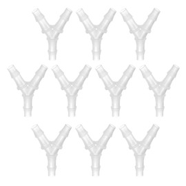 PATIKIL 2/7" Plastic Hose Barb Fitting, 10 Pack Y Shaped 3 Way Equal Barbed Joint Splicer Mender Union Coupler Adapter 1.9 Inch for Gas Liquid Air Line Tubing Pipe