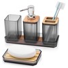 LovefulMug Bathroom Accessories Set 5 PCS, Transparent Gray Bathroom Accessories