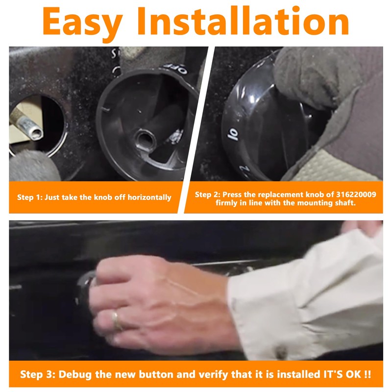 Funmit 316220009 Top Burner Stove Knob Replacement for Frigidaire Replaces