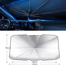 LinaLife Auto Front Windows Car Windshield Sun Shade Umbrella for Most Vehicles, Sunshade Car Windshield Umbrella with 360° Bendable Handle for Protect Car Interior, Full Cover Shade UV/Block Heat