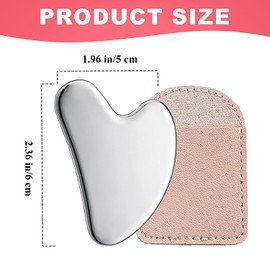 Stainless Steel Gua Sha Smooth Gua Sha Facial Tools Metal Guasha Scraper with Travel Pouch for Blood Circulation Skin Puffiness Reducing