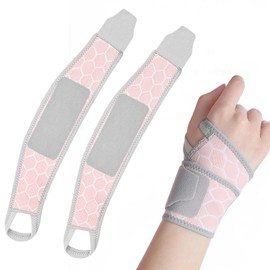 Wrist Supports, 1pair Mesh Wrist Support, Women Kids Wrist Support, Adjustable Size Carpal Tunnel Wrist Splint, Wrist Brace, Right Left Wrist Splint for Fitness and Carpal Tunnel Arthritis (Pink)