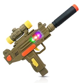 ArtCreativity LED Uzi Style Toy Gun - 12.5 Inch Light Up Machine Gun Toy with Realistic Sound Effects, Cool Pretend Play Gun for Kids, Fun Gift Idea for Boys & Girls - Batteries Not Included