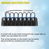 Joinfworld 8 Gang Rocker Switch Panel Waterproof 12V Blue LED