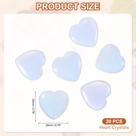 PATIKIL PATIKIL Heart Crystals Stone, 20 Pcs Natural Crystal Polished Love Gemstone Rose Quartz Pocket Bulk Set Balancing Meditation Gifts for Mother Women Birthday, Colorful White